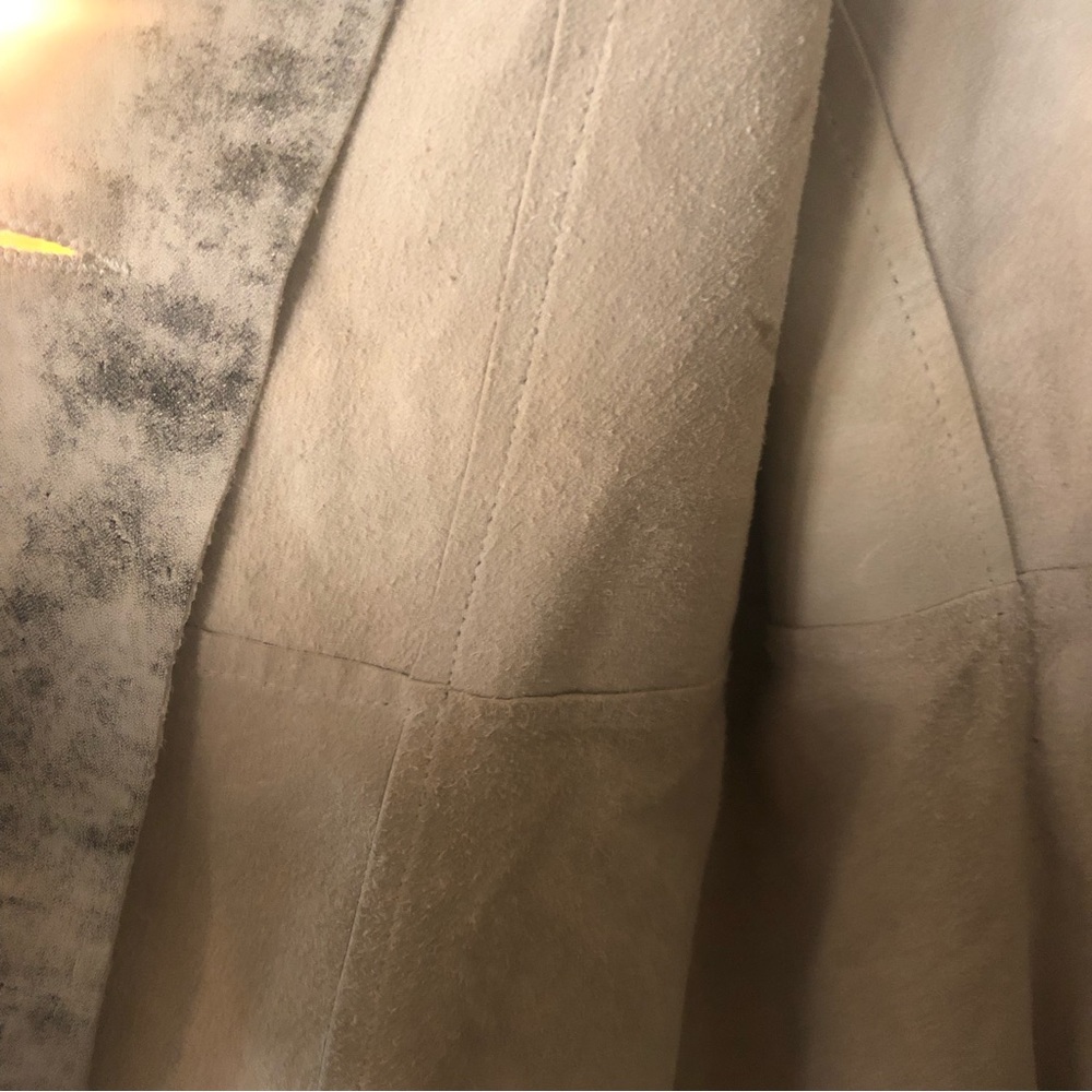 Vintage Distressed Grey Leather Blazer Sample One of a Kind sz S - Picture 6 of 7